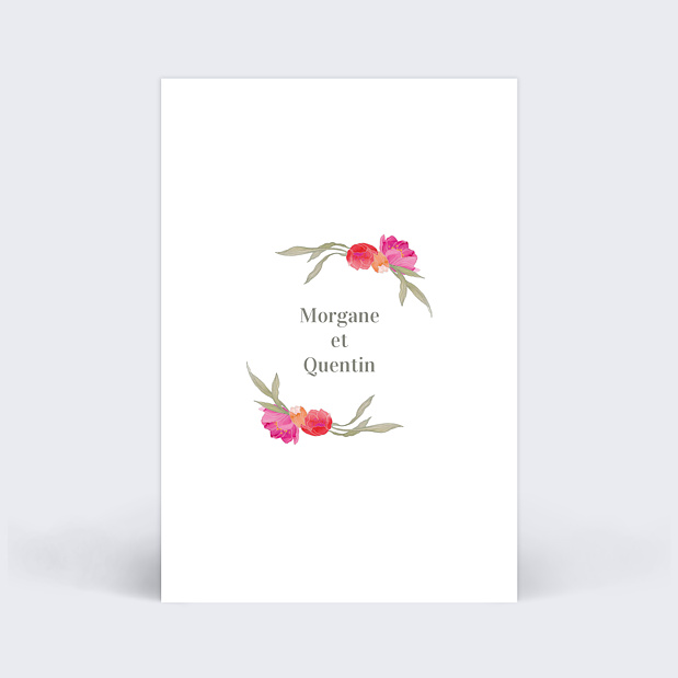Marque-table Mariage Ronde de Fleurs Verso