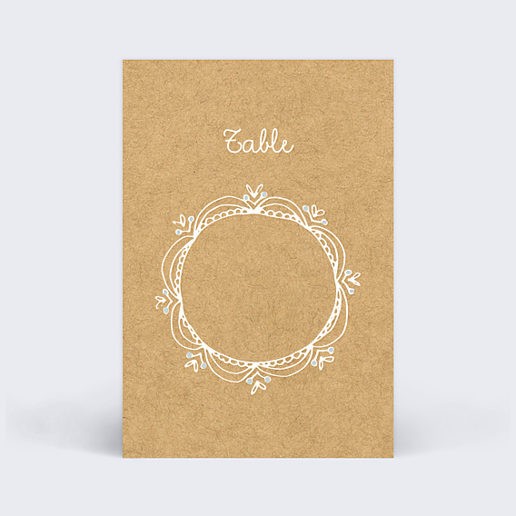 Marque-table Mariage Timeline Dentelle