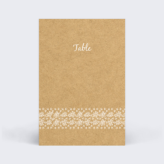 Marque-table Mariage Dentelle Kraft