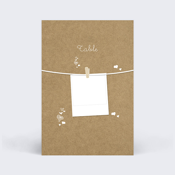 Marque-table Mariage Corde à Linge