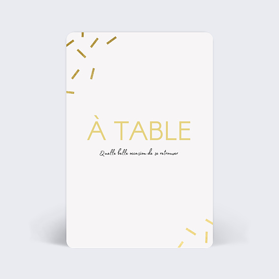 Marque-table Mariage Paillettes Chic