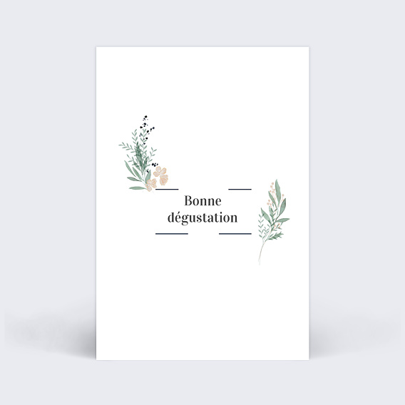 Marque-table mariage Couronne de Laurier Verso