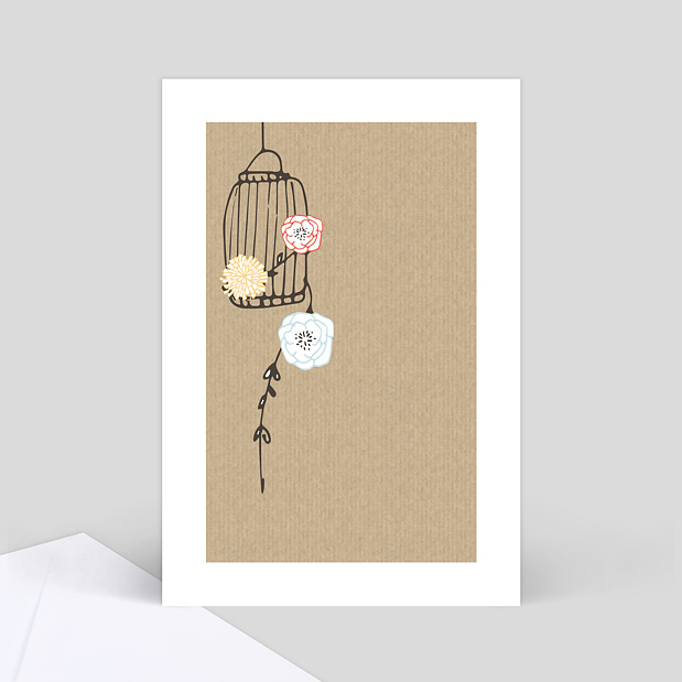 Marque-table Mariage Amour en Cage Verso
