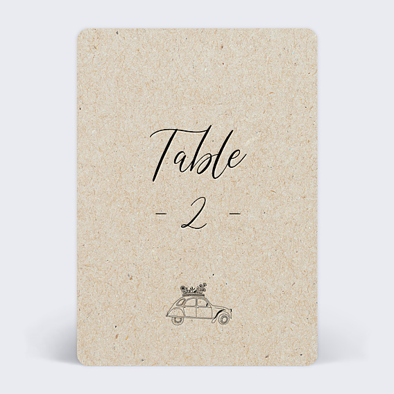 Marque-table Mariage Voyage Vintage