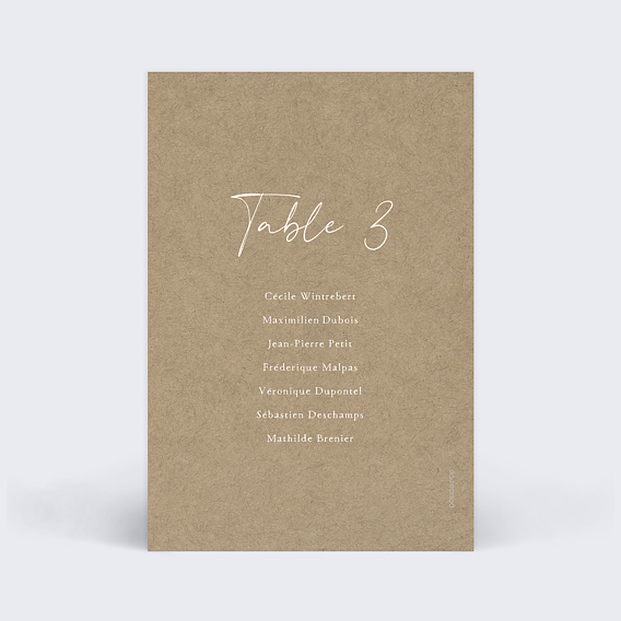 Marque-table mariage Bouquet Champêtre Verso