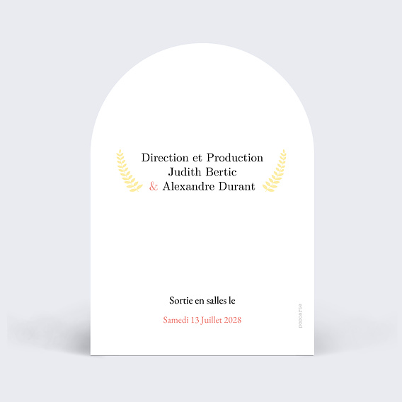 Marque-table mariage Affiche de film Verso