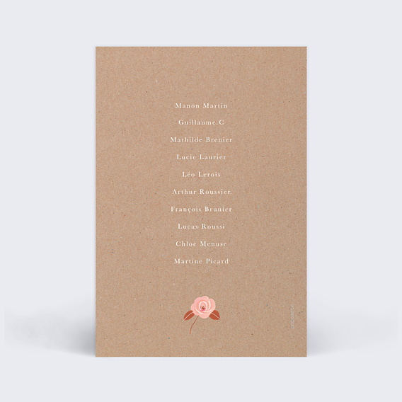 Marque-table mariage Printemps Bohème Verso