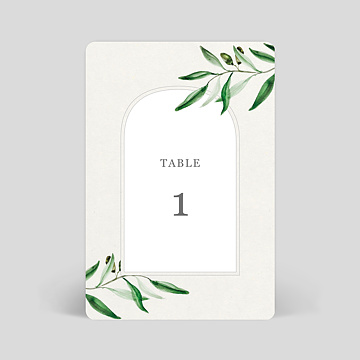Marque-table mariage Arche et Oliviers