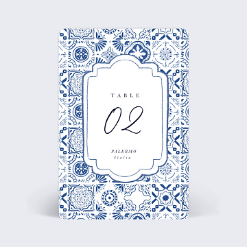 Marque-table Mariage Azulejos