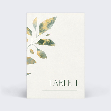 Marque-table mariage Feuilles de Jade