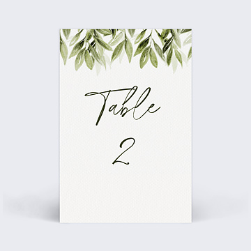 Marque-table Mariage Lauriers Suspendus