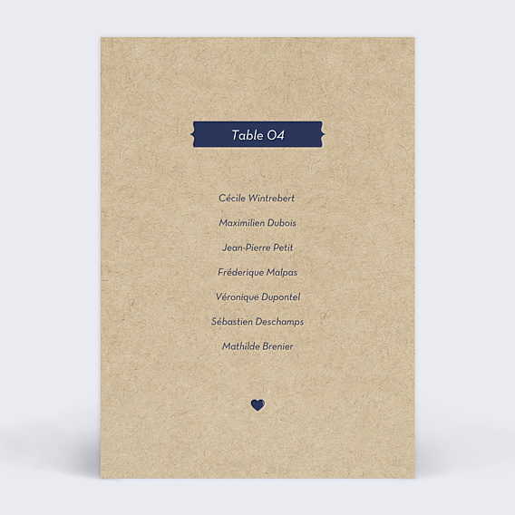Marque-table Mariage Notre Histoire