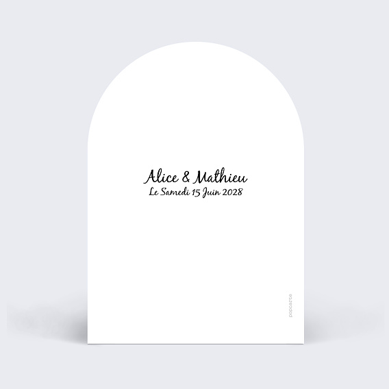 Marque-table mariage Simple Pêle-mêle Verso