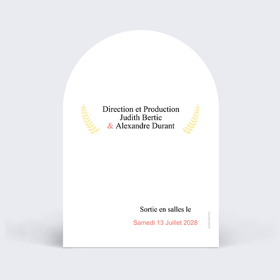 Marque-table mariage Affiche de film Verso