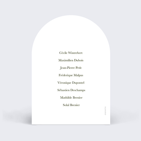 Marque-table mariage Couronne Champêtre Aquarelle Verso