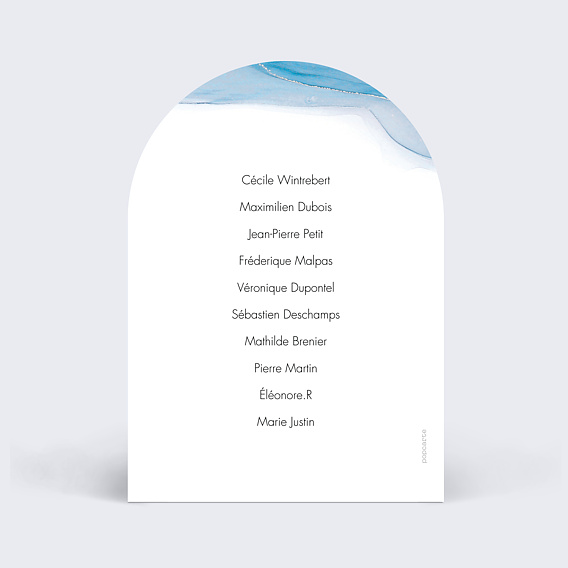 Marque-table mariage Opaline Verso