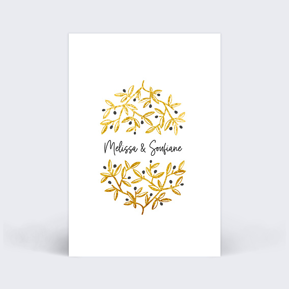 Marque-table mariage Oliviers Verso