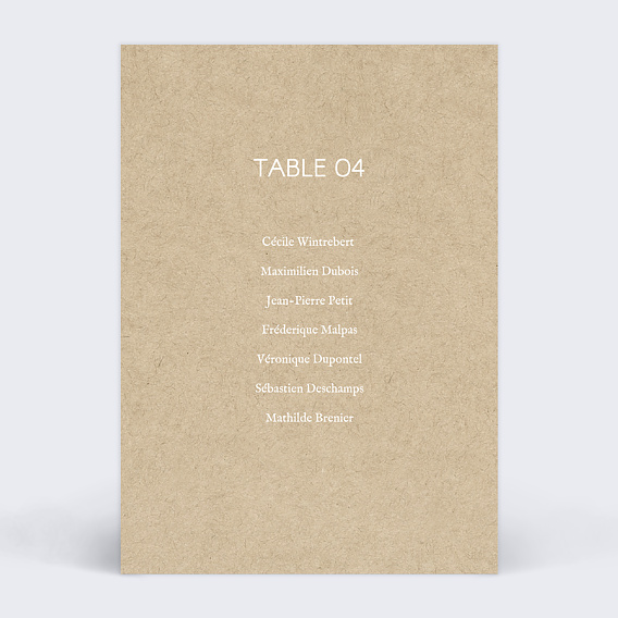 Marque-table mariage Ombarge Verso