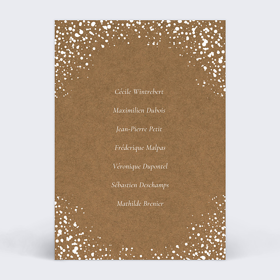 Marque-table mariage Couronne de Dentelle Verso