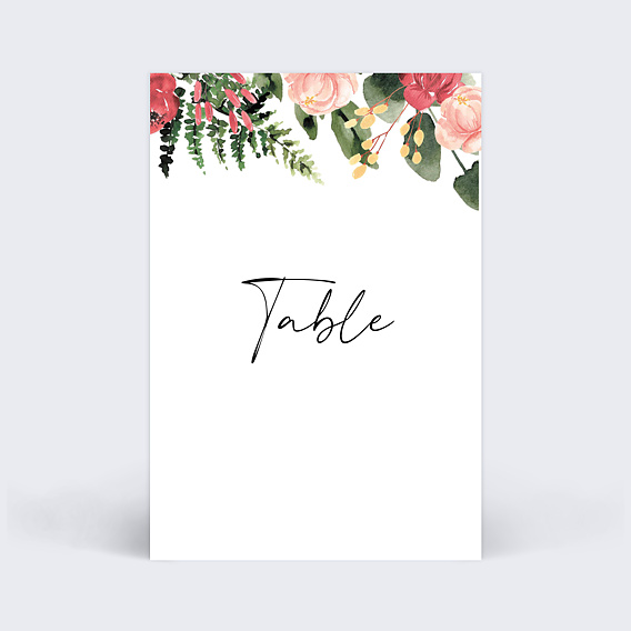 Marque-table mariage Wild Flowers Recto