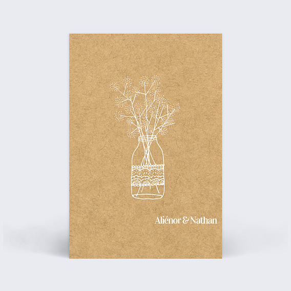 Marque-table mariage Fleurs des Champs Verso