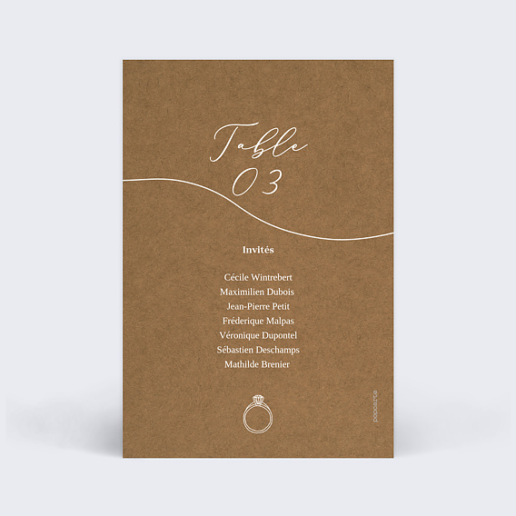 Marque-table mariage Célébration Verso