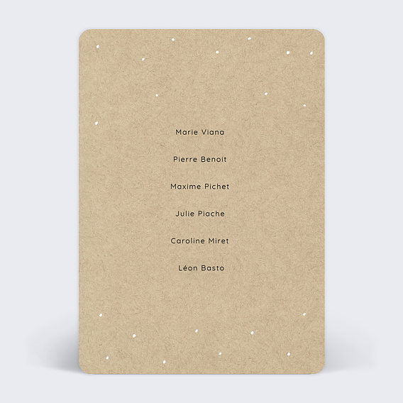 Marque-table mariage Arbre Verso