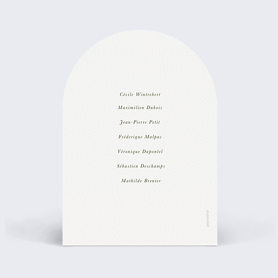 Marque-table mariage Lauriers Suspendus Verso