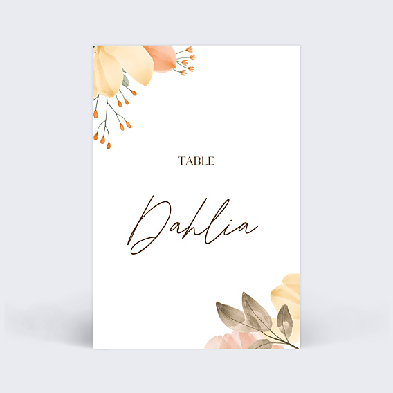 Marque-table Mariage Flower of Fall