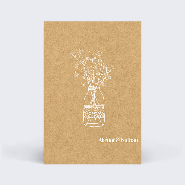 Marque-table Mariage Fleurs des Champs Verso