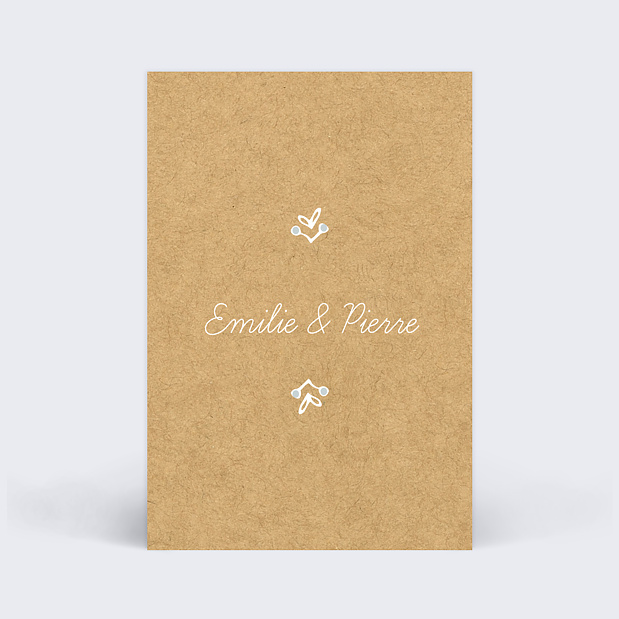 Marque-table Mariage Timeline dentelle Verso
