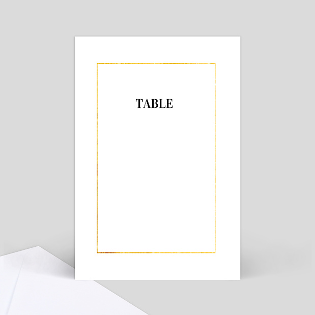 Marque-Table Mariage Feuilles d'Or Recto