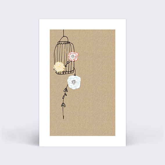 Marque-table Mariage Amour en Cage