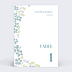 Marque-table mariage Petites fleurs bleues