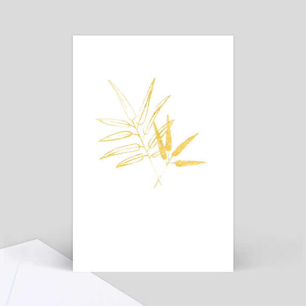 Marque-Table Mariage Feuilles d'Or Verso