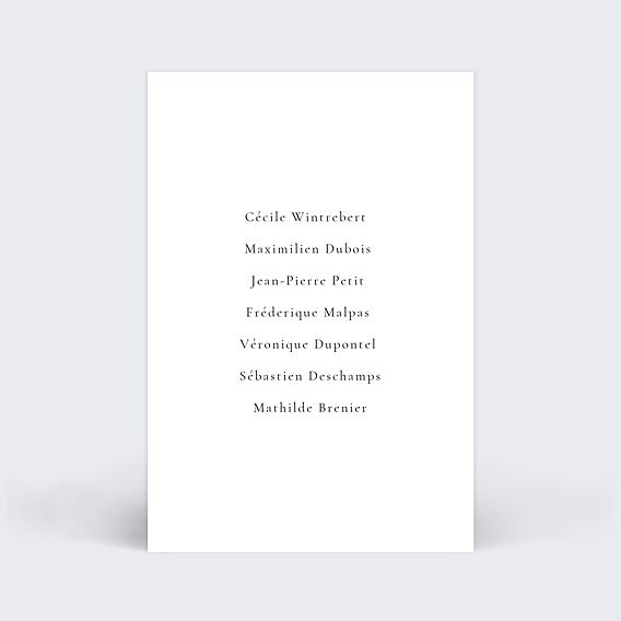 Marque-table mariage Lettrines Botaniques Verso