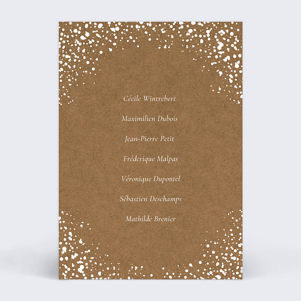 Marque-table Mariage Couronne de Dentelle Verso