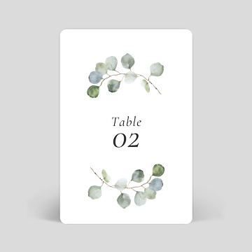 Marque-table mariage Couronne Eucalyptus Minimaliste