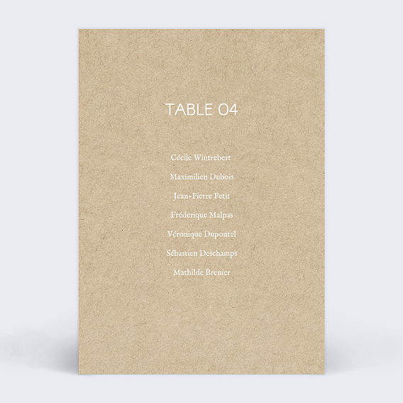 Marque-table Mariage Ombarge