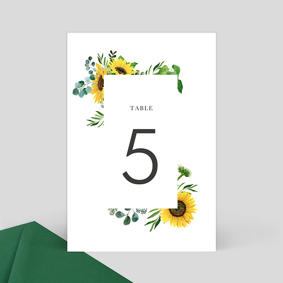 Marque-table Mariage Tournesol
