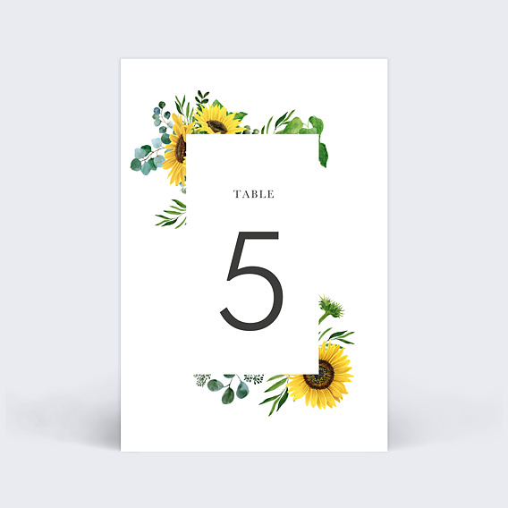 Marque-table mariage Tournesol