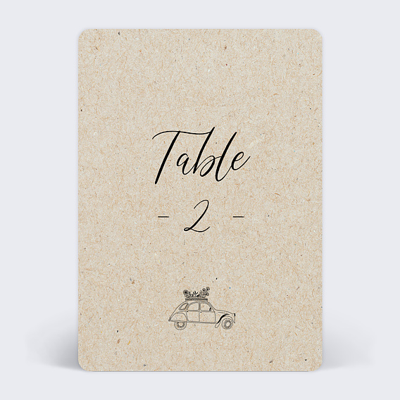 Marque-table mariage Voyage Vintage