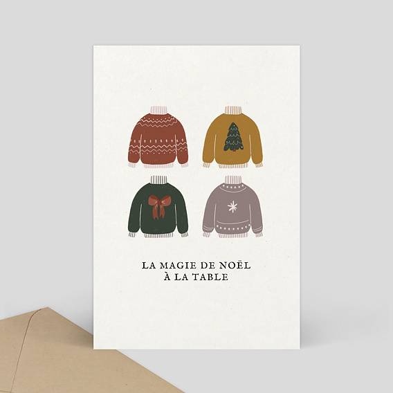 Marque-table Noël Famille Pull
