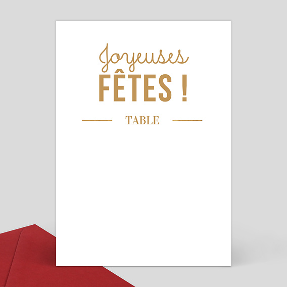 Marque-Table Noël Jeau typographique