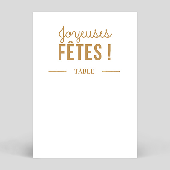 Marque-tables de Noël Jeu typographique 