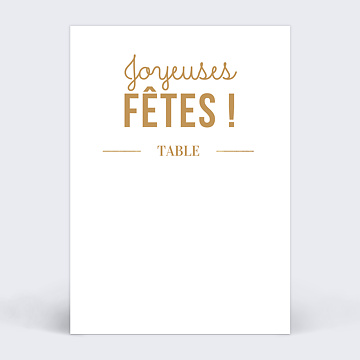 Marque-tables de Noël Jeu typographique 