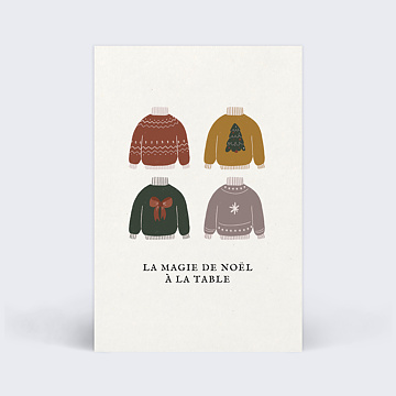 Marque-table Nol Famille Pull