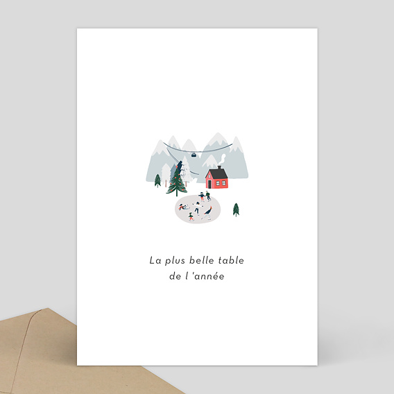 Marque-table Noël Village de Montagne