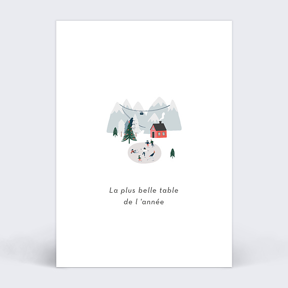 Marque-table Noël Village de Montagne - Popcarte