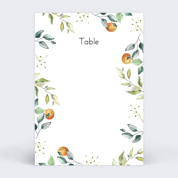 Marque-table mariage Agrumes Verso